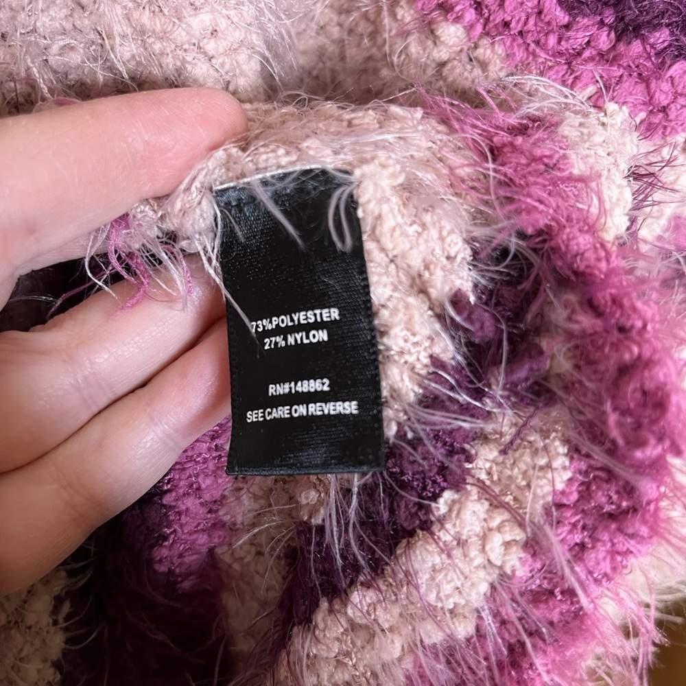 Torrid striped eyelash Fuzzy sweater pullover Sz 2X drop shoulder pullover - Picture 5 of 7